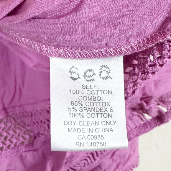 Sea New York Ruffle Baja Lace Cropped Purple Top Size 10 - Picture 6 of 7